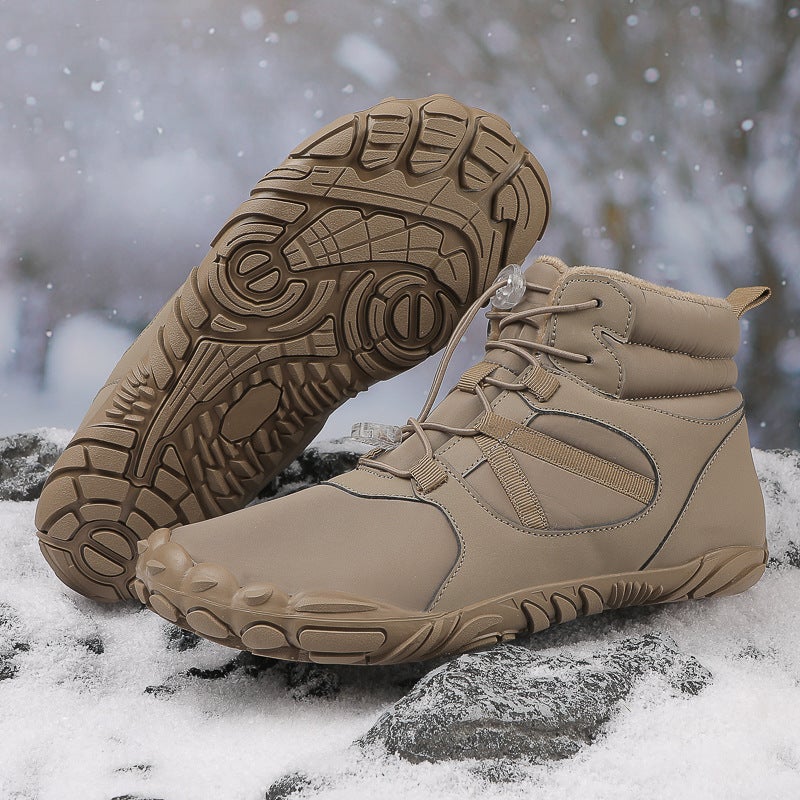 2024 Fleece-Lined Hiking Shoes Joker Shoes Snow Boots Warm Breathable Couple High Casual Cotton Shoes - Image 2