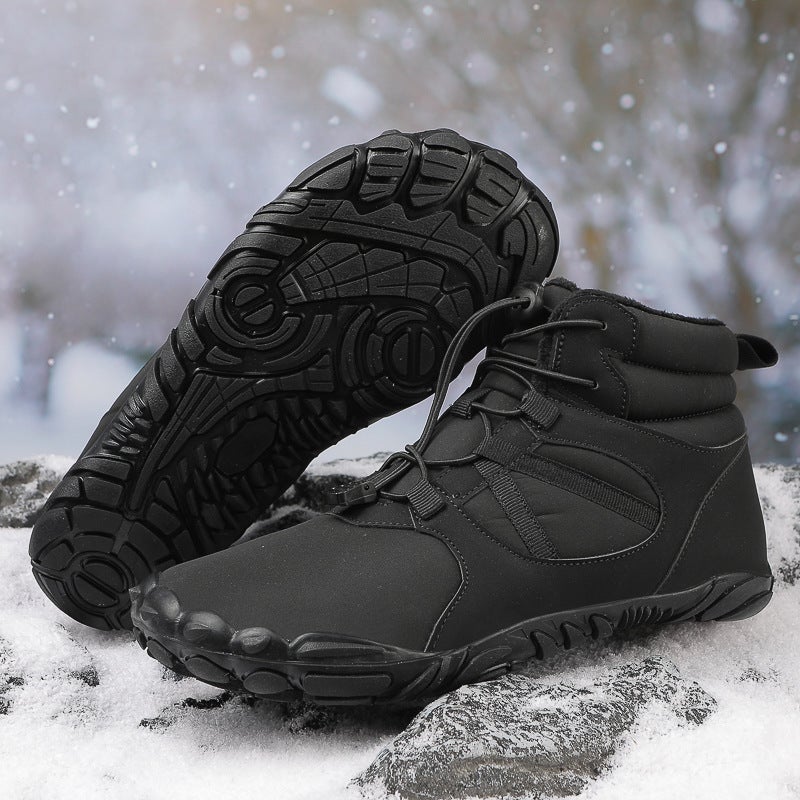 2024 Fleece-Lined Hiking Shoes Joker Shoes Snow Boots Warm Breathable Couple High Casual Cotton Shoes - Image 3