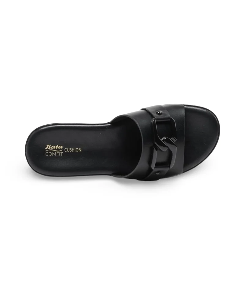 Bata Decorative Buckle Slide Sandals