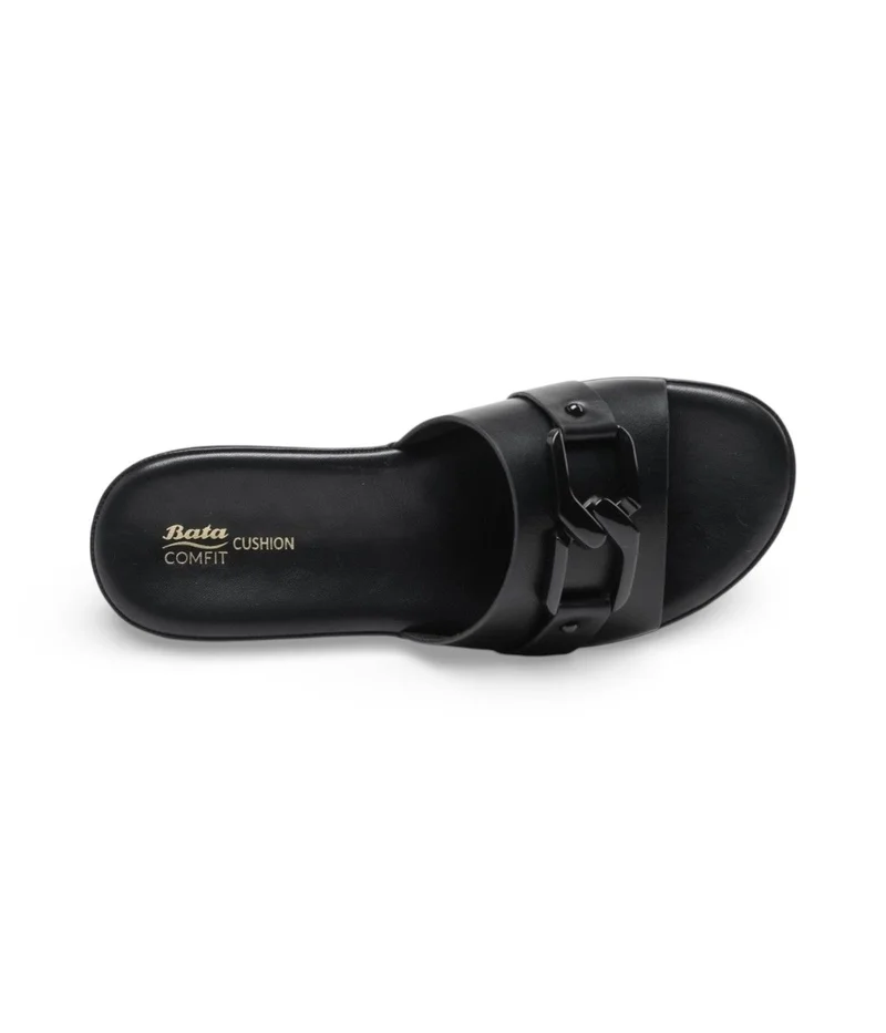 Bata Decorative Buckle Slide Sandals