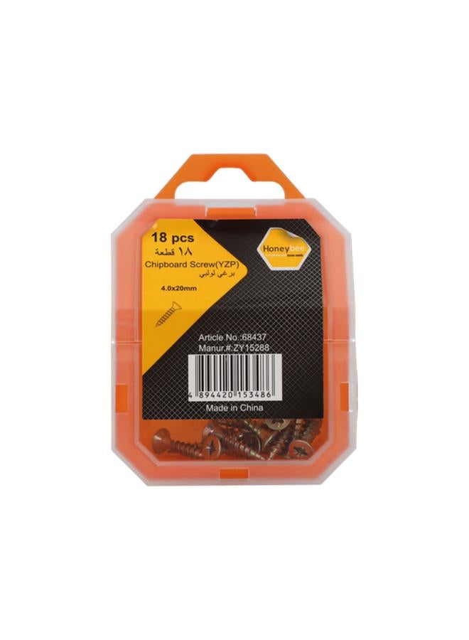 HONEY BEE 18-Piece Rust Resistant Chipboard Screws in Storage Box Bronze 4 x 20mm ZY15288  - Image 1