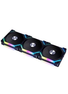 UNI FAN SL V2 Revolutionized Daisy-Chain ARGB Fan, Modular 120mm Fans, Up to 2000 RPM Fan Speed, 64.5 CFM Airflow, Sophisticate Lighting Effects, 3 Pack, Black | G99.12SLV23B.00