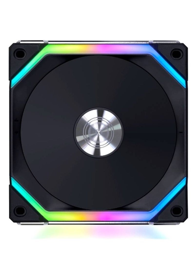 LIAN LI - UNI FAN SL V2 Revolutionized Daisy-Chain ARGB Fan, Modular 120mm Fans, Up to 2000 RPM Fan Speed, 64.5 CFM Airflow, Sophisticate Lighting Effects, 3 Pack, Black | G99.12SLV23B.00 - Image 1
