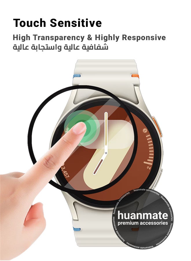 huanmate - 2 Pieces Samsung Galaxy Watch 7 40mm Premium Screen Protector- Crisp Clarity, Ultimate Safety, Shield Against Smudges, Reliable Quality, Easy Installation & Removal - Image 1