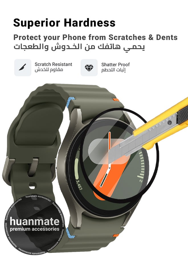 huanmate - 2 Pieces Samsung Galaxy Watch 7 40mm Premium Screen Protector- Crisp Clarity, Ultimate Safety, Shield Against Smudges, Reliable Quality, Easy Installation & Removal - Image 1