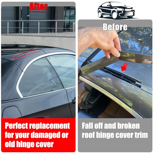 Jaronx Compatible with BMW Convertible Roof Hinge Cover 3' E93 2006-2011,4' F33/M4 F83 2014-2019,4PCS Left and Right Top Roof Molding Trim Cover for BMW 54377184037 54377184038 54377184047 54377184048 - Image 2