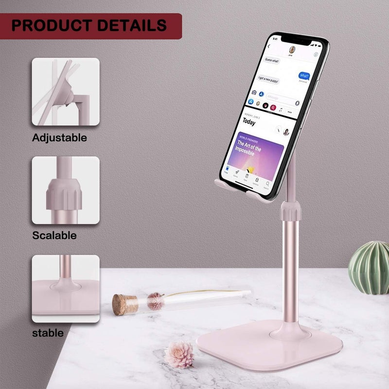 Doboli Cell Phone Stand, Valentine's Day Gifts for Teens Girls Boys Adults Women Men Mom Wife, Phone Stand for Desk, Phone Holder Stand Compatible with iPhone and All Mobile Phones Tablet, Pink - Image 4