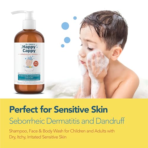 Happy Cappy Medicated Shampoo and Body Wash- Baby Dandruff Shampoo, Helps Cradle Cap and Seborrheic Dermatitis, Reduces Redness, Dermatologist Tested, Fragrance-Free- 8 Fl Oz (Pack of 4) - Image 5