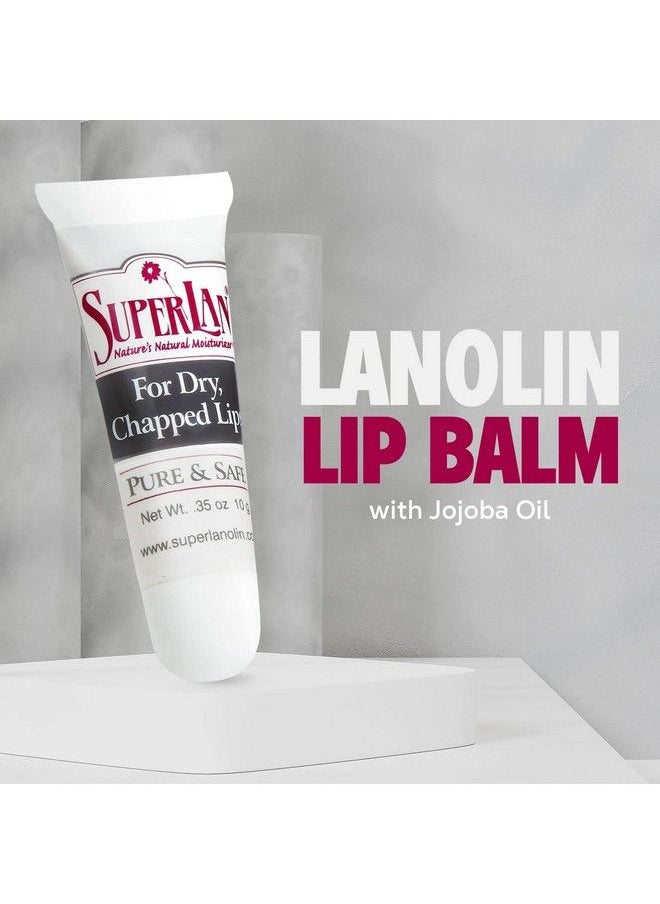 SuperLan - Organic Lanolin Lip Balm For Dry Cracked Chapped Lips By Superlan Natural Lip Moisturizer With Ultrapure Medical Grade Lanolin & Jojoba Oil Kosher Chapstick For Men Women & Children 035Oz (10G) - Image 1