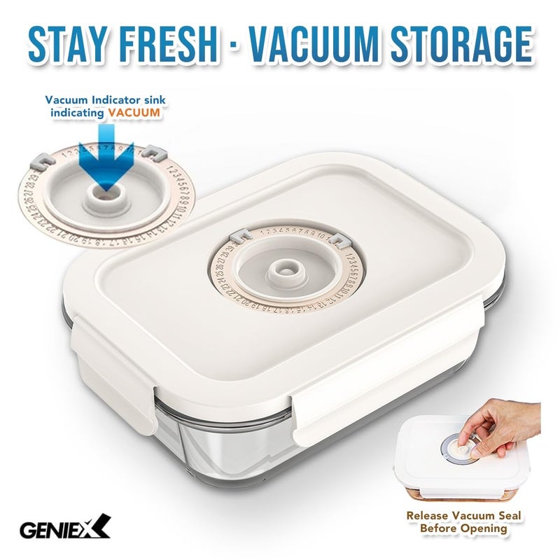 GENIEX Glass Vacuum Seal Containers for Food Storage (Sealer sold separately) - Image 3