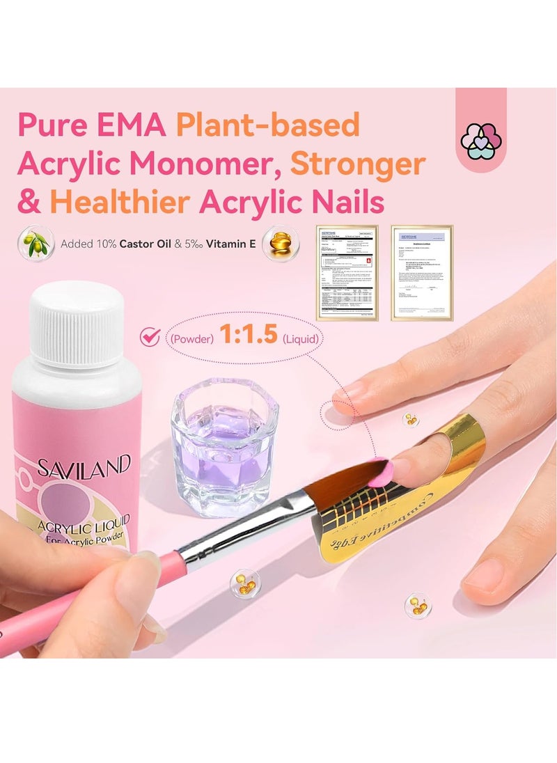 Saviland - SAVILAND Acrylic Nail Kit with Drill: Professional Nail Kit Acrylic Set for Beginners with Everything Acrylic Powder Gel Nail Polish Nail Decoration U V Nail Light Gift Home Salon Gift Set - Image 1