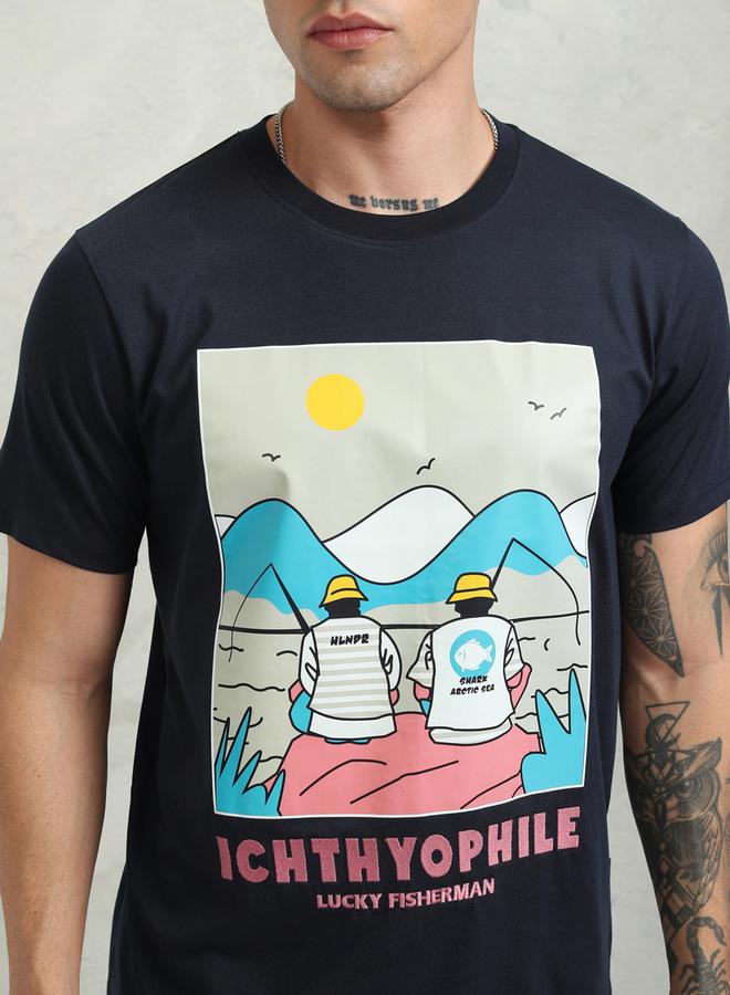 HIGHLANDER Graphic Print Regular Fit Round Neck T-Shirt - Image 5