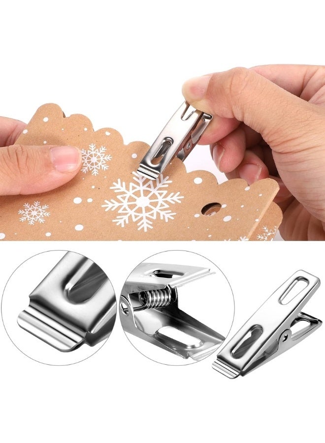 Pack of 20 Stainless Steel Clothes Pegs, 4 cm Metal Clothes Pegs, Stainless Steel Clothes Pegs Clips for Clothes Food Socks - Silver  - Image 4