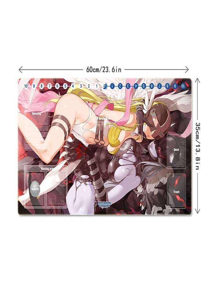 Mlikemat New Mlikemat DTCG Duel Playmat Digimon Angewomon & Ladydevimon Trading Card Game Mat Desk Pad + Free Bag - Image 5