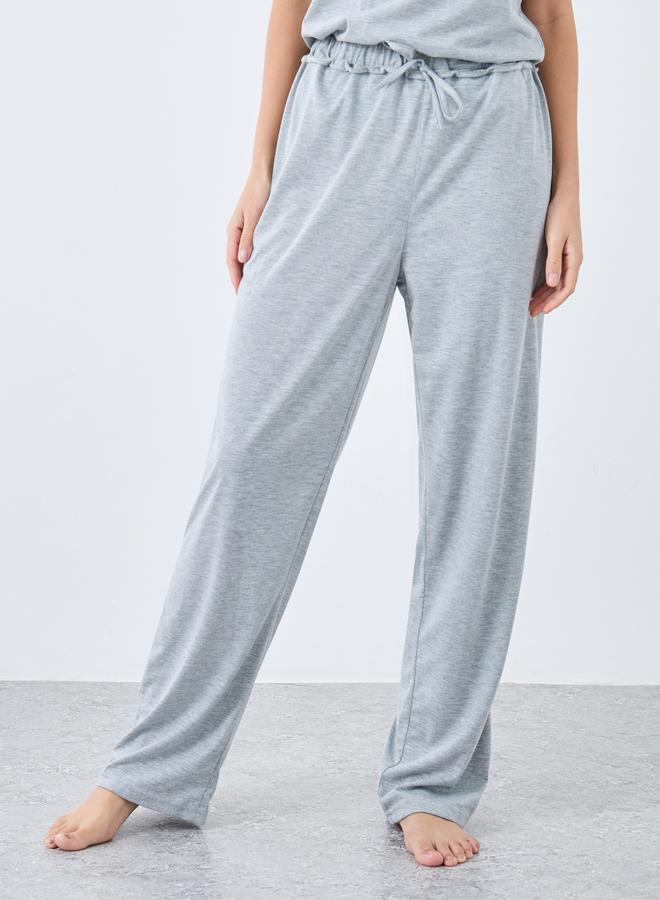 Styli Pillow Fight Slogan Tank and Ruffle Waist Pyjama Set - Image 5