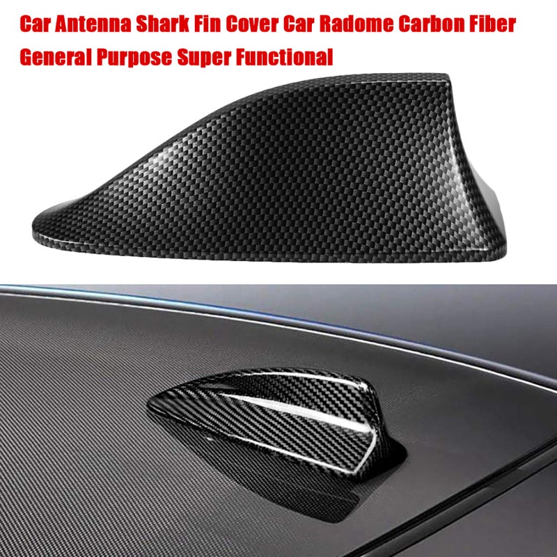 Car Antenna Shark Fin Cover: 1 Black Carbon Fiber Coated Streamlined Fin - Stable Signal Amplification Easy No-Drill Adhesive Mounting for All Vehicles - Image 5