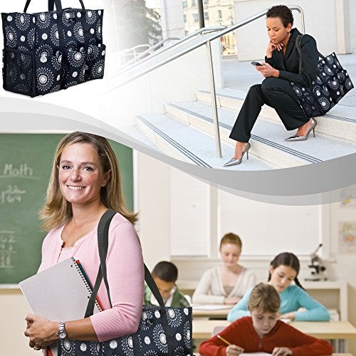 Pursetti Utility Tote with Pockets & Compartments-Perfect Nurse Tote Bag, Teacher Bag, Work Bags for Women & Craft Tote (Cool Mandala) - Image 5