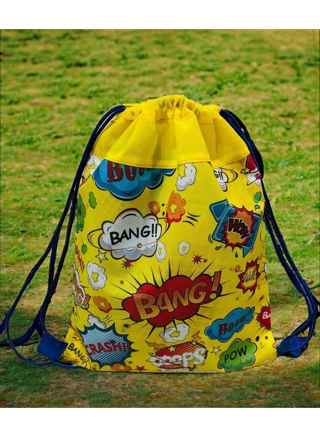 Demoda Drawstring Sack Bag Set of 12 - Birthday Return Gifts for Kids - Adorable Dori Sack Bags for Boys (Set of 12) Mix Designs - Image 3