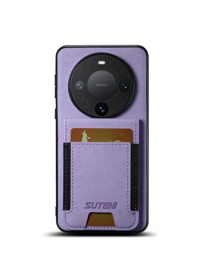 Suteni Case For Huawei Mate 60 Pro H03 Litchi Leather Card Bag Stand Back Phone Case - Image 1