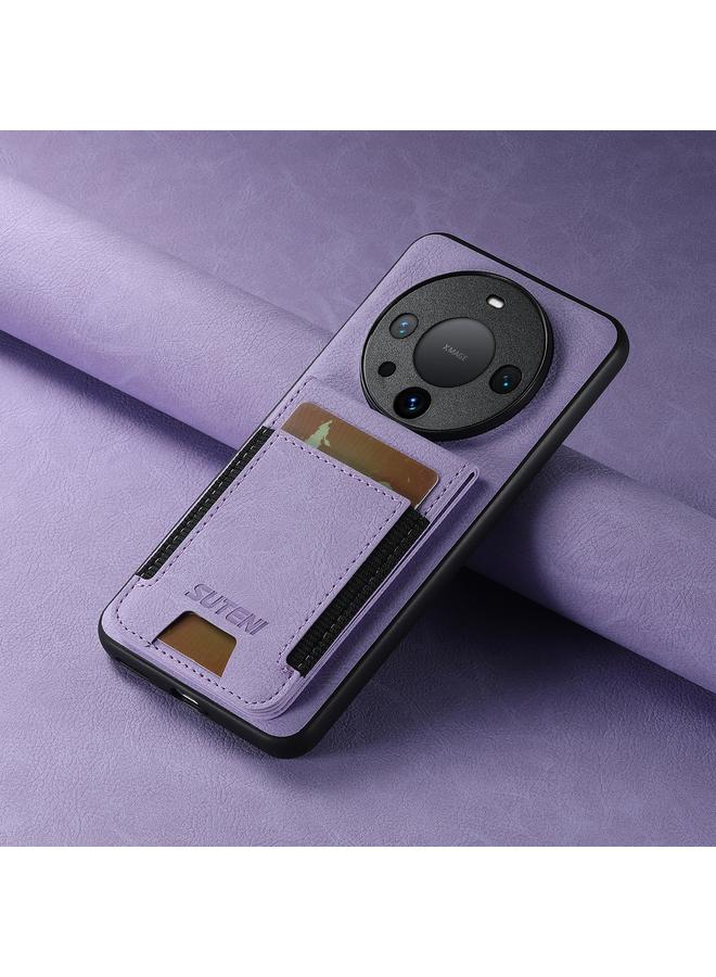 Suteni Case For Huawei Mate 60 Pro H03 Litchi Leather Card Bag Stand Back Phone Case - Image 2