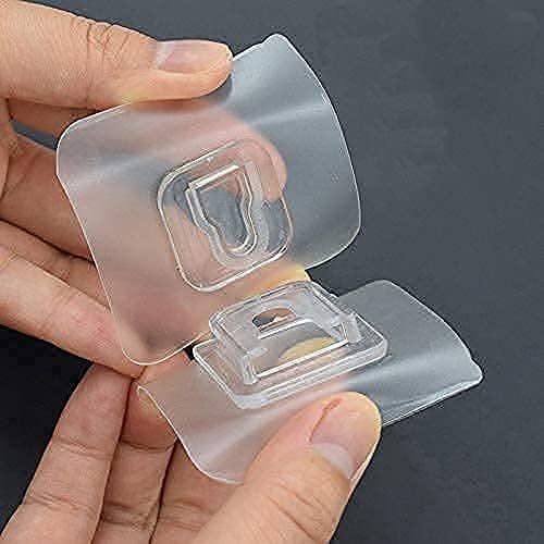 RIDHI ENTERPRISE RIDDHI Collection Double Side Self Adhesive Pack of 10 (Male/Female) Wall Hooks Magic Transparent Sticker Hooks for Hanging Mobile Case Spike Guards Toilet Brush Photo Frames Bathroom  - Image 2