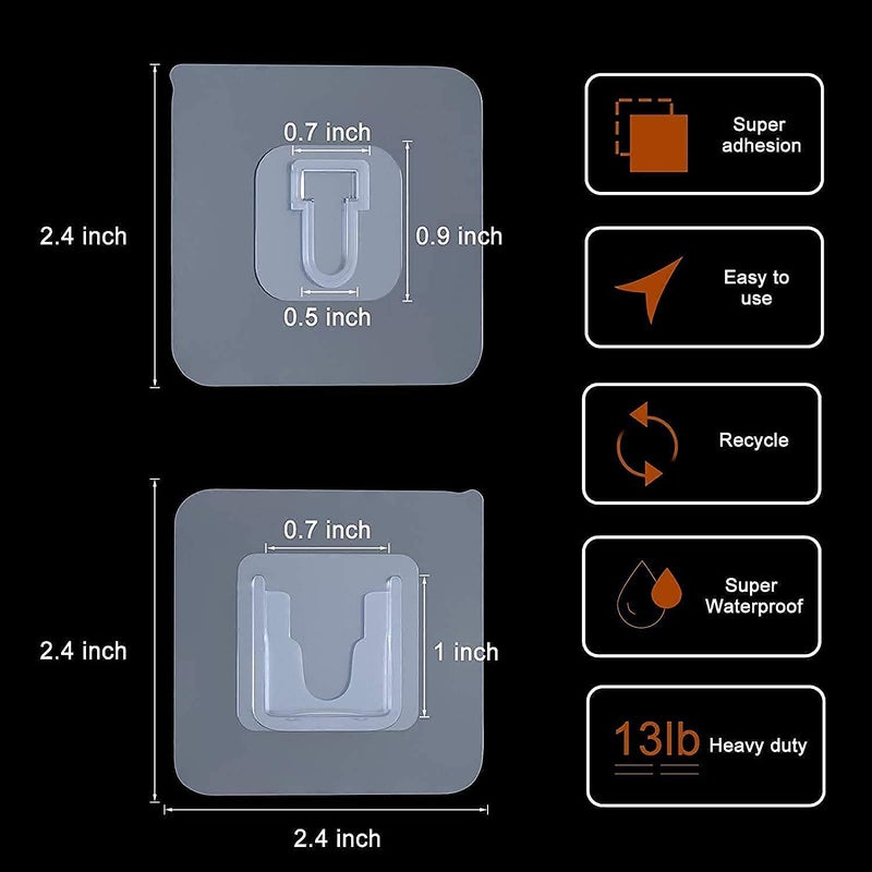 RIDHI ENTERPRISE RIDDHI Collection Double Side Self Adhesive Pack of 10 (Male/Female) Wall Hooks Magic Transparent Sticker Hooks for Hanging Mobile Case Spike Guards Toilet Brush Photo Frames Bathroom  - Image 4