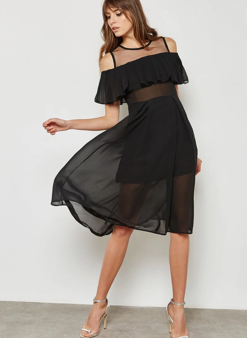ELLA Ruffle Cold Shoulder Dress