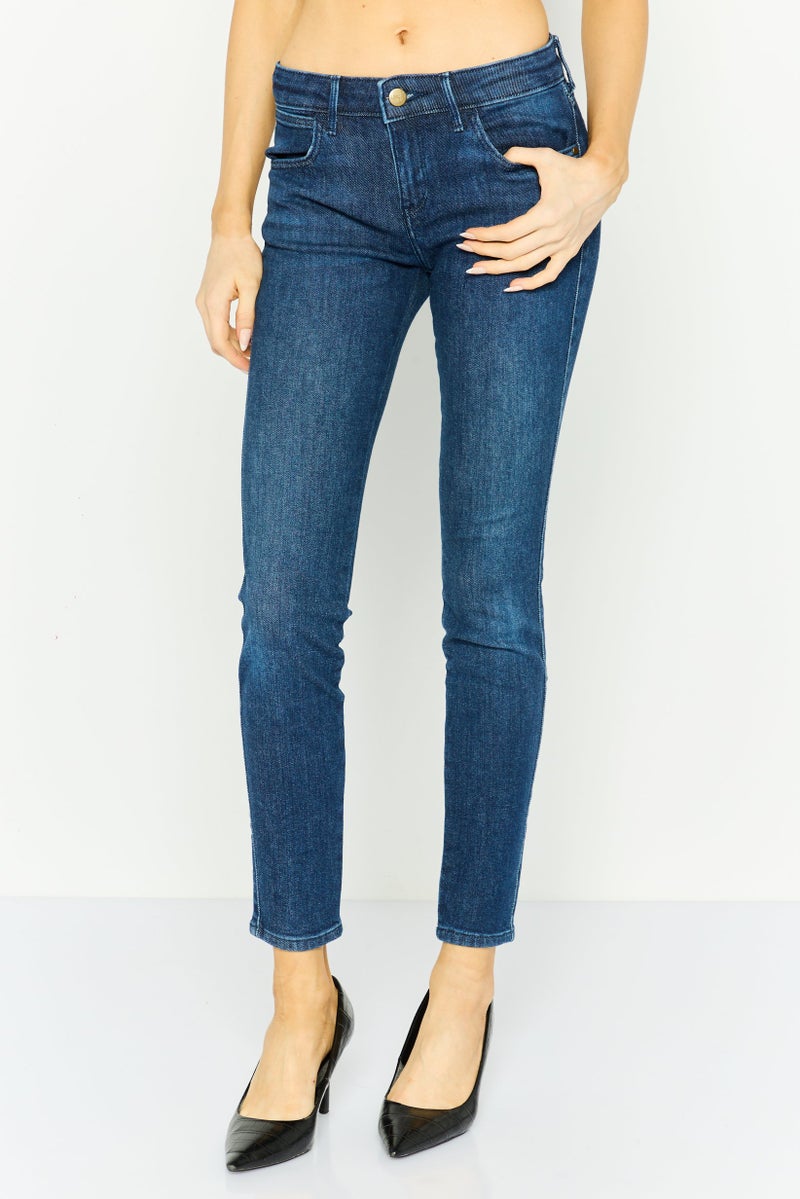 Wrangler Women Skinny Fit Wash Stretchable Denim Jeans, Blue - Image 1