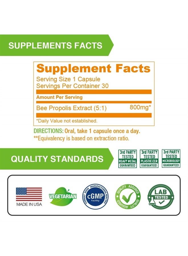 Lovita Bee Propolis Capsule 4000mg Equivalent, Immune Support, 5:1 Concentrate, Natural Propolis Extract, 30 Vegetarian Capsules (Pack of 3) - Image 4