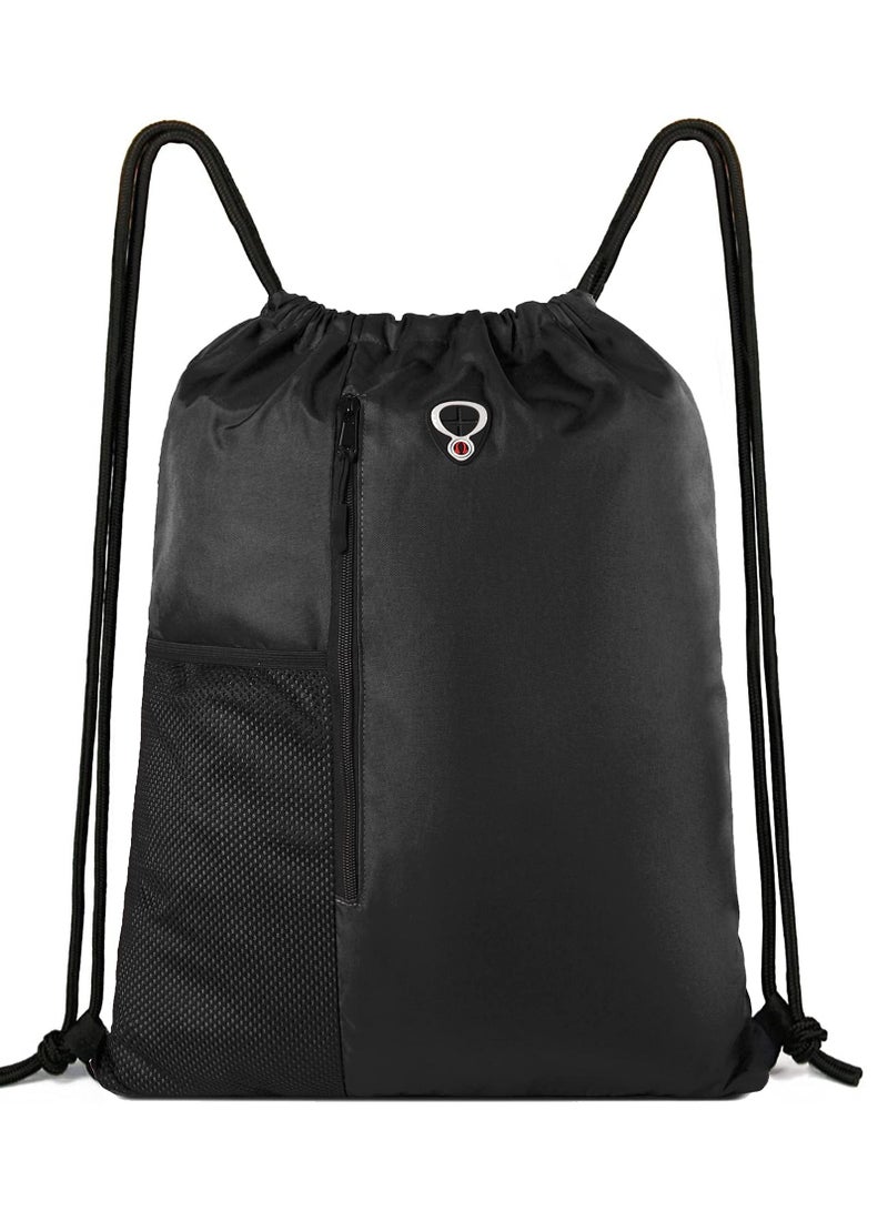 Drawstring Sackpack Bag, Gymsack Bag with Pocket Gym Sports Bag Outdoor Exercise Running Swimming Backpack Unisex - Image 1