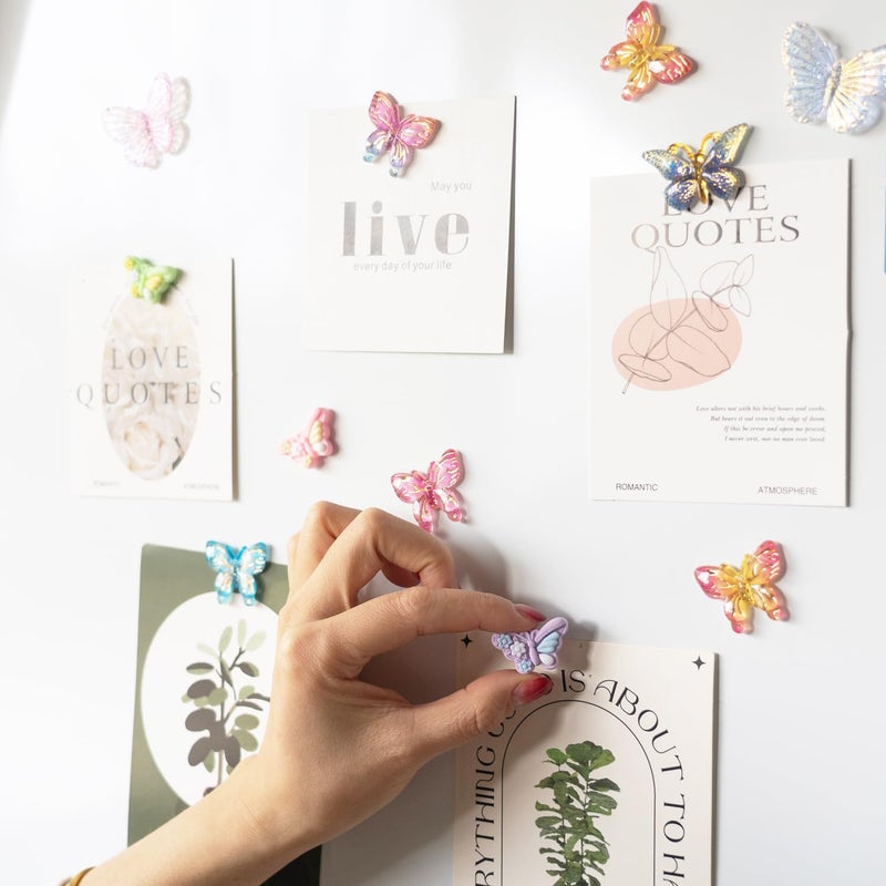 KEYDUACU 12Pcs Fridge Magnets Strong Refrigerator Magnet Sticker,Cute 3D Butterfly Crafts Decoration Magnet,Strong Fridge Magnets for Kitchen,School,Locker,Office Whiteboard,Cabinet and Dishwasher - Image 3