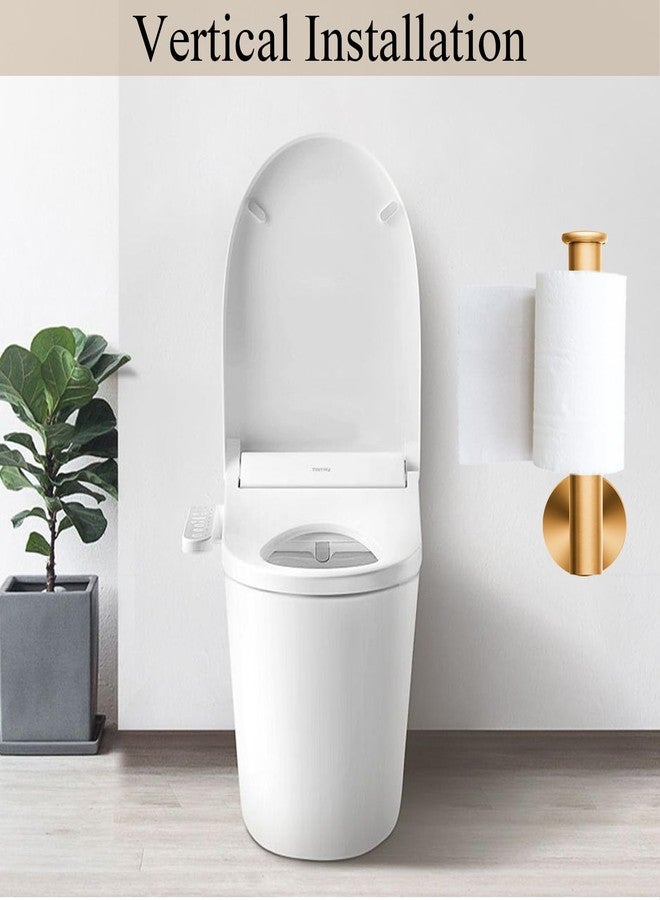 Kinbrace Toilet Paper Holder, Toilet Tissue Holder, Wall Screw Mounted for Bathroom, Kitchen, Washroom, Modern Design, Holds Mega Tissue Rolls, Stainless Steel Rustproof (Brushed Gold) - Image 3