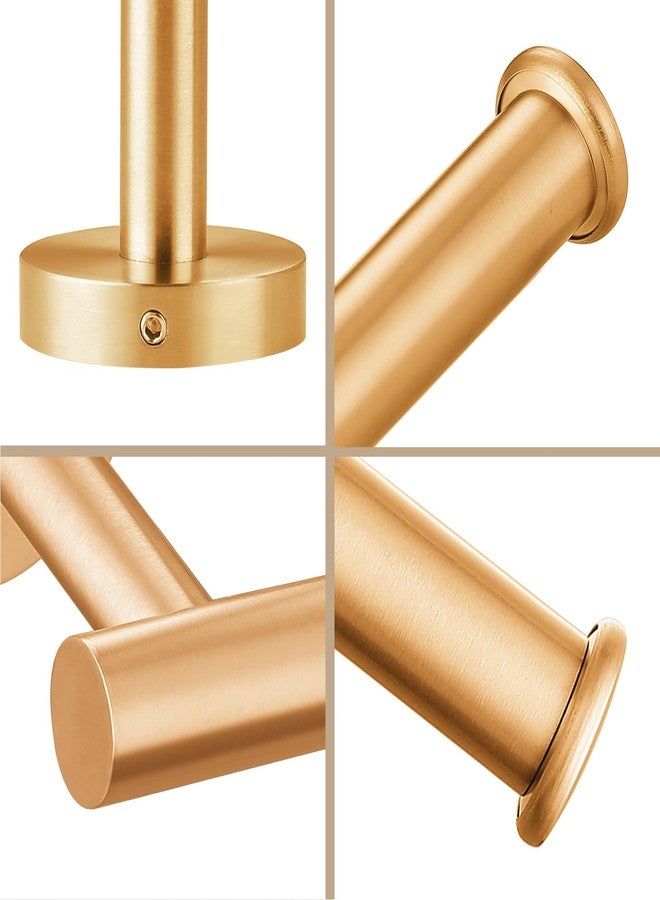 Kinbrace Toilet Paper Holder, Toilet Tissue Holder, Wall Screw Mounted for Bathroom, Kitchen, Washroom, Modern Design, Holds Mega Tissue Rolls, Stainless Steel Rustproof (Brushed Gold) - Image 5