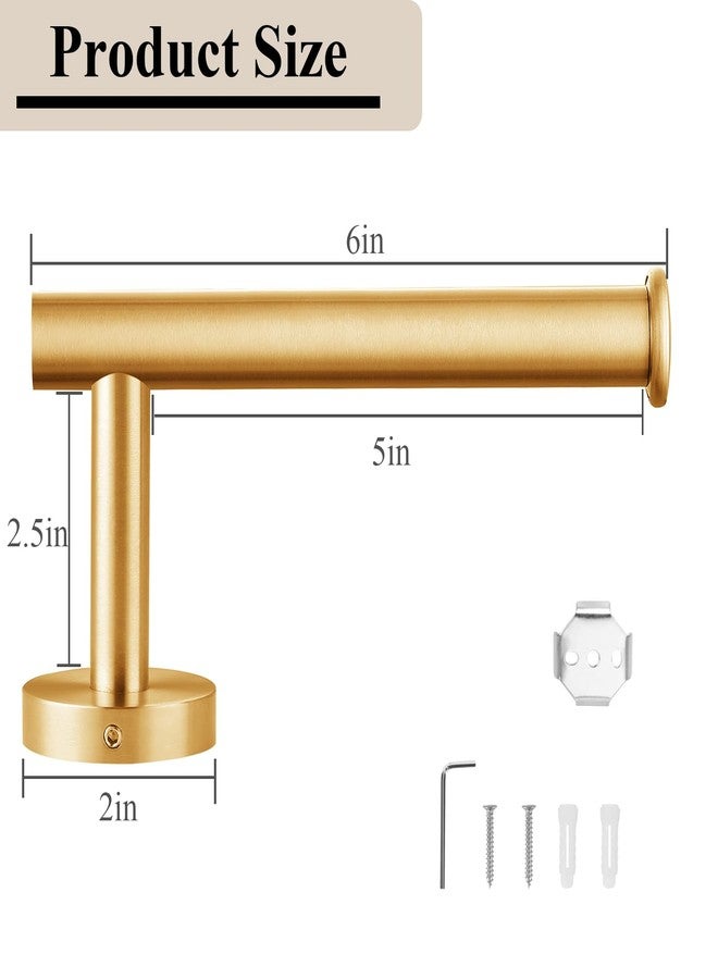 Kinbrace Toilet Paper Holder, Toilet Tissue Holder, Wall Screw Mounted for Bathroom, Kitchen, Washroom, Modern Design, Holds Mega Tissue Rolls, Stainless Steel Rustproof (Brushed Gold) - Image 4