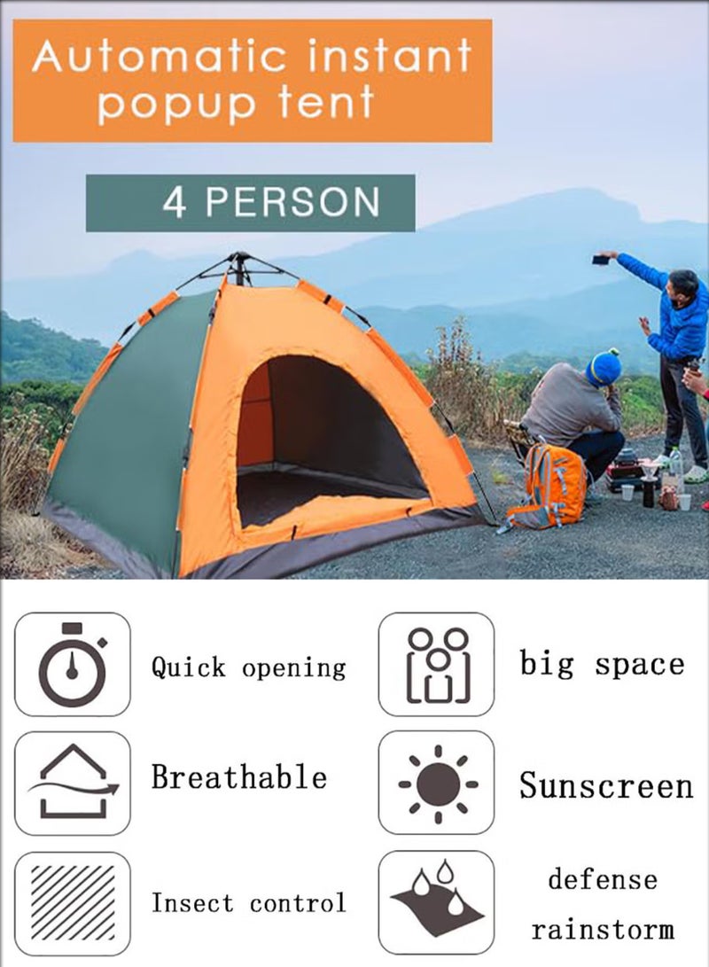 DBLEW خيمة تخييم أوتوماتيكية 4 أشخاص (200X200X135) سم، خيمة قبة أوتوماتيكية فورية، خفيفة الوزن ومضادة للرياح للرحلات العائلية، الصيد، المشي لمسافات طويلة، خيمة شاطئية ونزهة - متعددة الألوان - Image 5