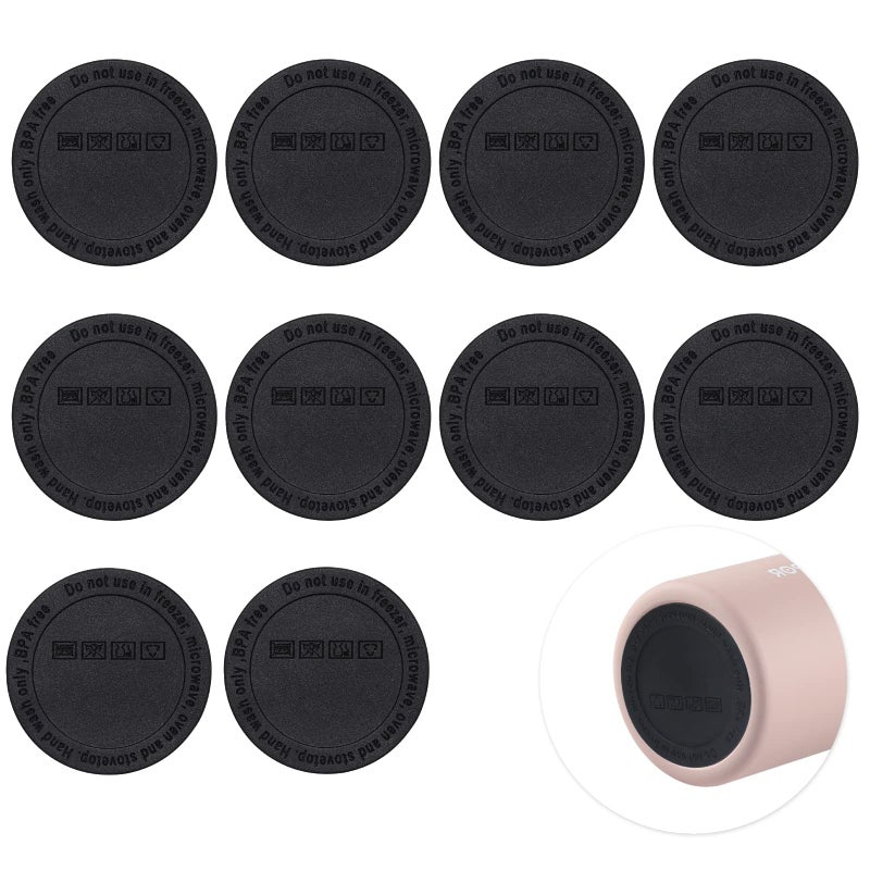 HOYDATE Rubber Bottoms for Sublimation TumblersProtective AntiSlip Silicone Bottoms with Adhesive for Skinny Tumblers Thermal BottleMason Jars 56mmX10Pcs