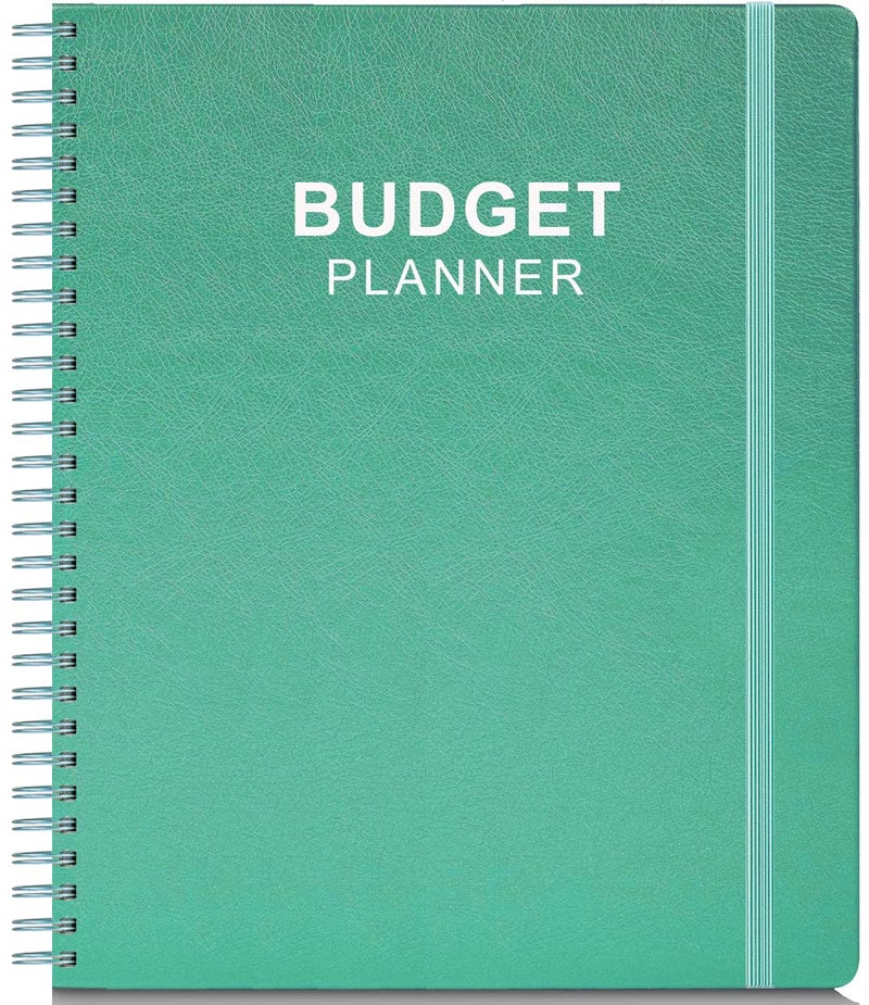 Nokingo Budget Planner & Monthly Bill Organizer with Pockets. Expense Tracker Notebook, Budgeting Journal and Financial Planner Budget Book to Control Your Money, 8" x 9.5", PU Leather, Teal - Image 1