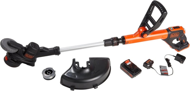 BLACK+DECKER 20V MAX Cordless String Trimmer and Edger with Spool, Battery and Charger Included, 2 Speed, 12 Inch (LST522) - Image 1
