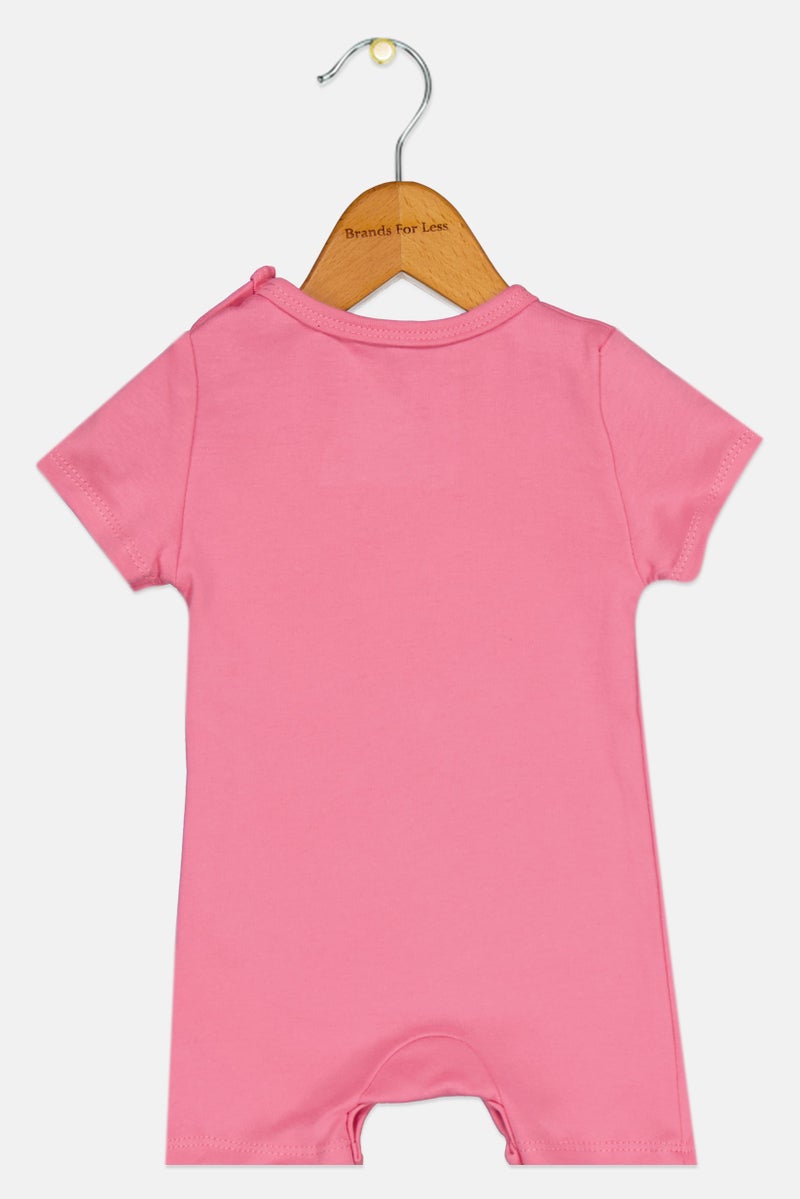 Disney Toddlers Girl Graphic Print Short Sleeves Rompers, Pink - Image 2