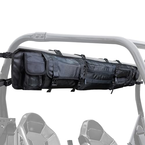 Larswon Heavy-Duty UTV Roll Cage Storage Bag Organizer - 7-Pocket Water Resistant Gear Bag Compatible with Polaris RZR, Can-Am, Honda Talon, Yamaha, ATV & Golf Carts Black - Image 2