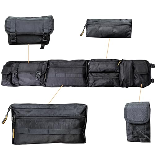 Larswon Heavy-Duty UTV Roll Cage Storage Bag Organizer - 7-Pocket Water Resistant Gear Bag Compatible with Polaris RZR, Can-Am, Honda Talon, Yamaha, ATV & Golf Carts Black - Image 3
