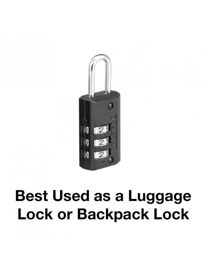 Master Lock 646D Set Your Own Combination Luggage Lock, 13/16 in. Wide with 11/16 in. Long Shackle, Black - Image 4