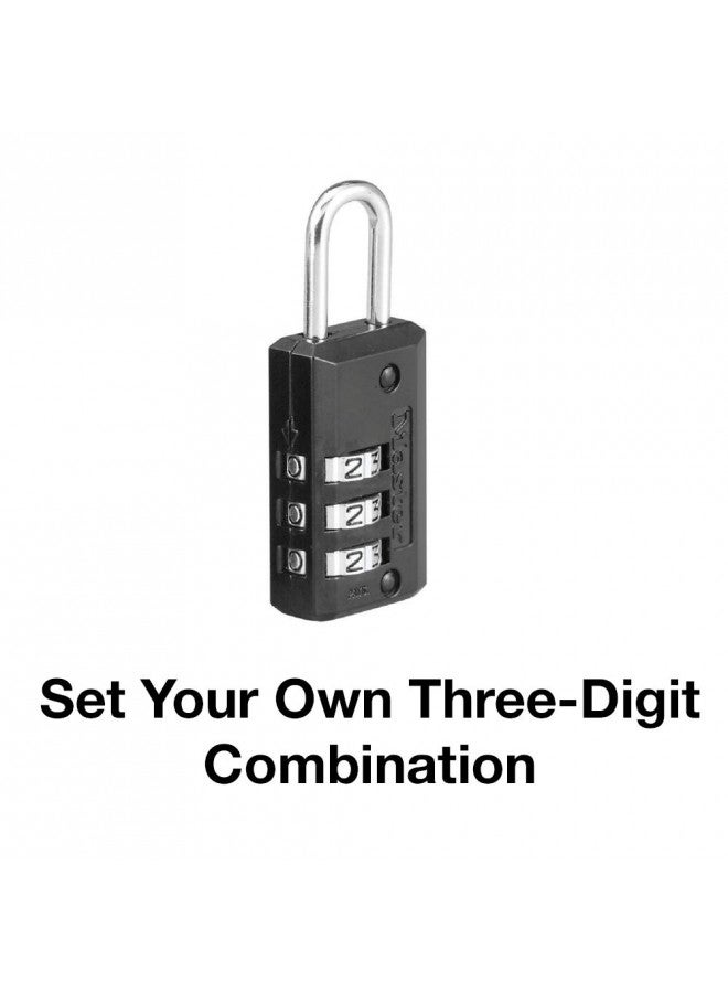 Master Lock 646D Set Your Own Combination Luggage Lock, 13/16 in. Wide with 11/16 in. Long Shackle, Black - Image 5