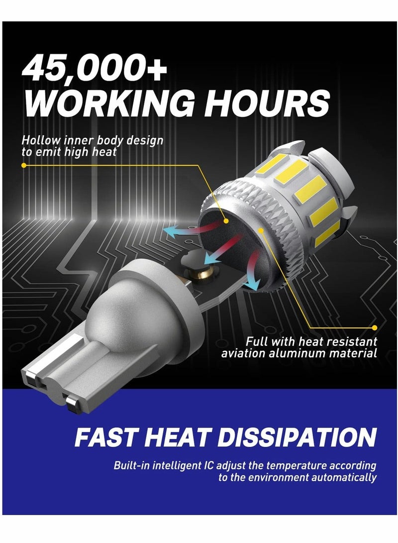 Loquat LED Bulb, Car Light, License Plate Light, 300% High Brightness, T10 168 2825 W5W LED Bulbs for Dome Map Door Courtesy Interior Car Lights 6000K White, Pack of 2 - Image 3