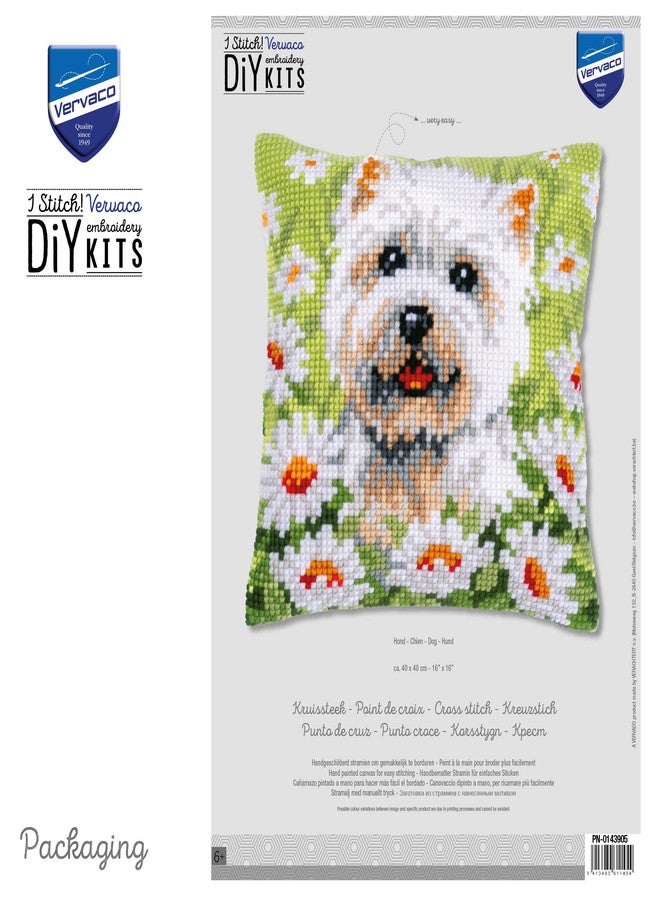 Vervaco Cross Stitch Cushion with Dog Design 40 x 40 cm - Image 3