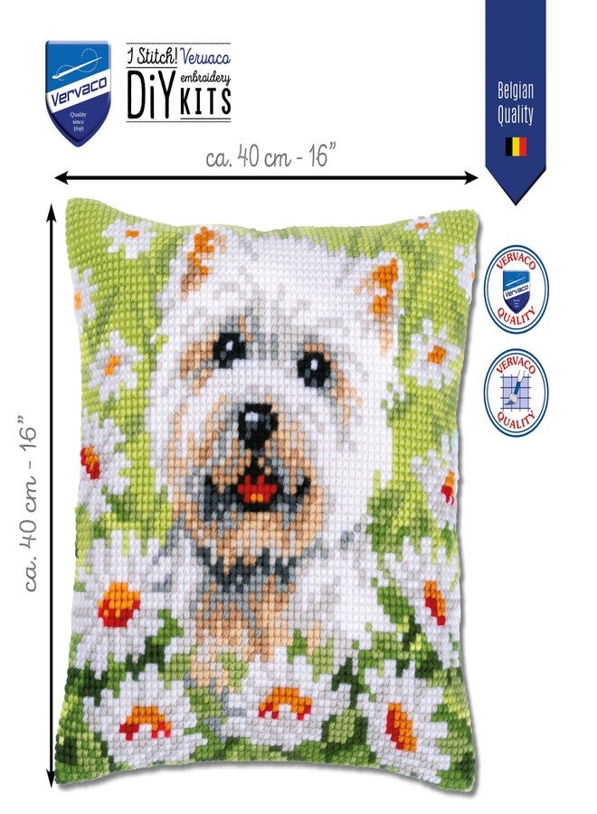 Vervaco Cross Stitch Cushion with Dog Design 40 x 40 cm - Image 2