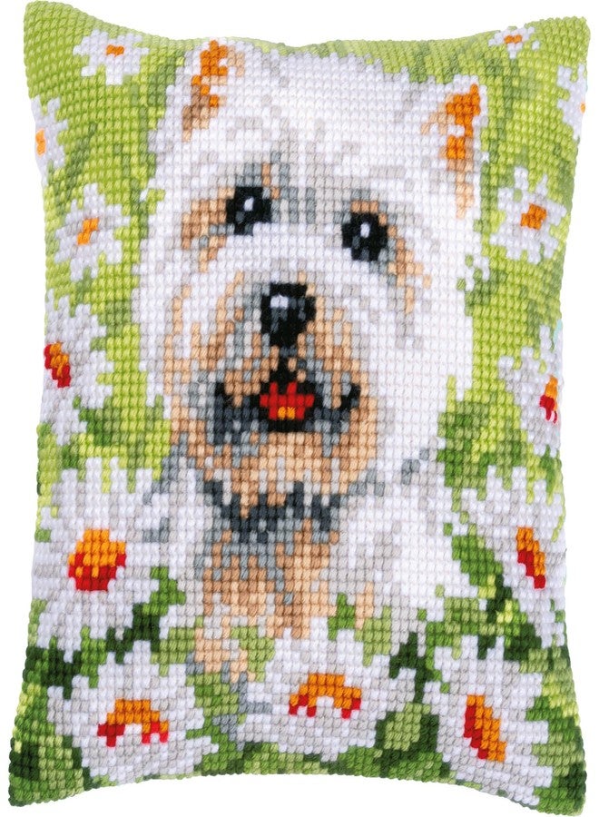 Vervaco Cross Stitch Cushion with Dog Design 40 x 40 cm - Image 1