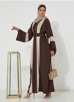 عباية بنية موديل عربي