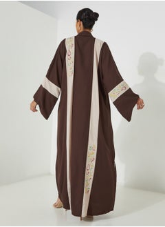 Rosette Abaya Brown Abaya Arabic Style  - Image 4