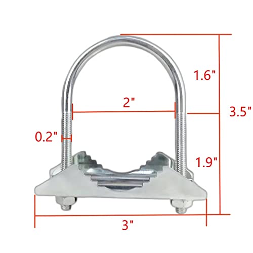 BGTLGIO Antenna Mast Clamp with U-Bolts for Ham UHF VHF CB Cellular Trucker, Mount Bracket for N Female Type Connector, Outdoor/Attic Antenna Mounting Holder (Black) - Image 3